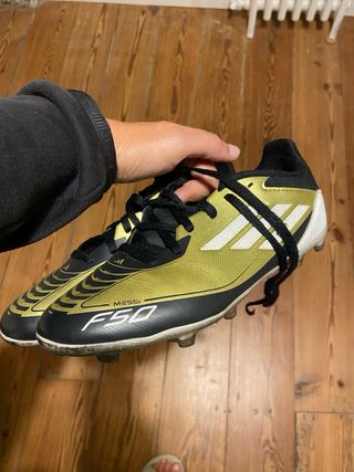 Botas Adidas Messi F50 Doradas Fútbol niño 36