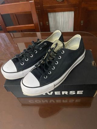 Converse plataforma hombre negras