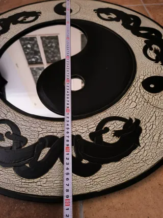 Espejo grande Yin-Yang y Dragones 79cm de diámetro