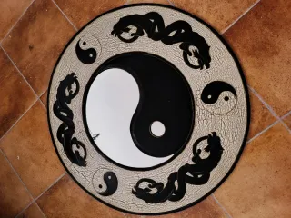 Espejo grande Yin-Yang y Dragones 79cm de diámetro