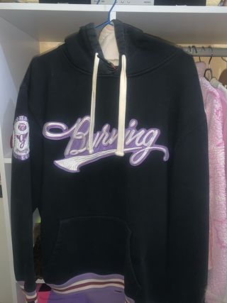 Sudadera Grimey XL Negra y Morada