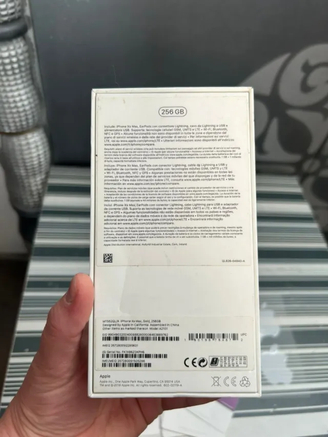 Caja vacía para iPhone XS Max 256 Gb Gold