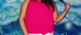 Blusa rosa con blanco