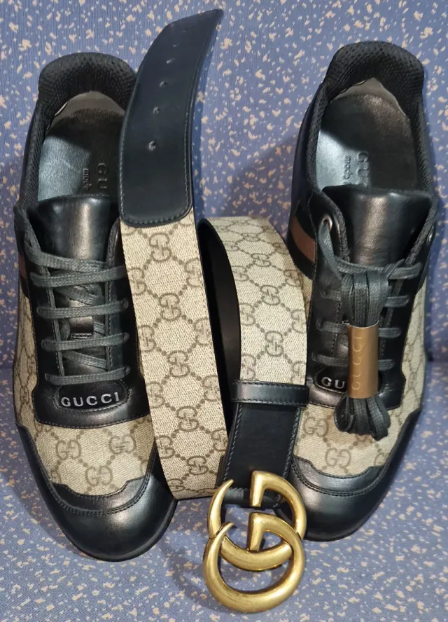 Sneakers + Cintura Gucci Canvas GG Monograma