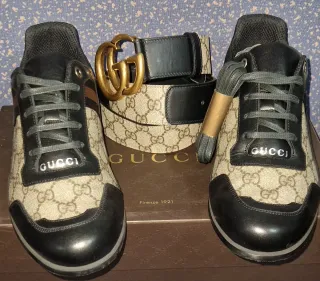 Zapatilla + Cinturón Gucci Canvas GG Monograma.