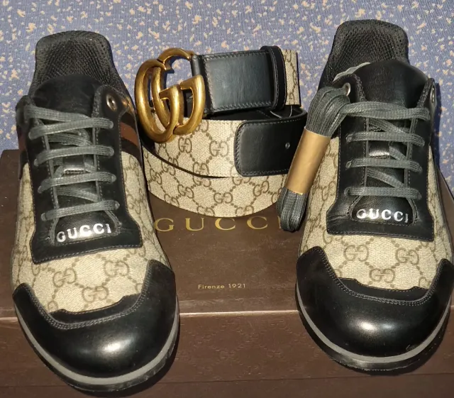 Sneakers + Cintura Gucci Canvas GG Monograma