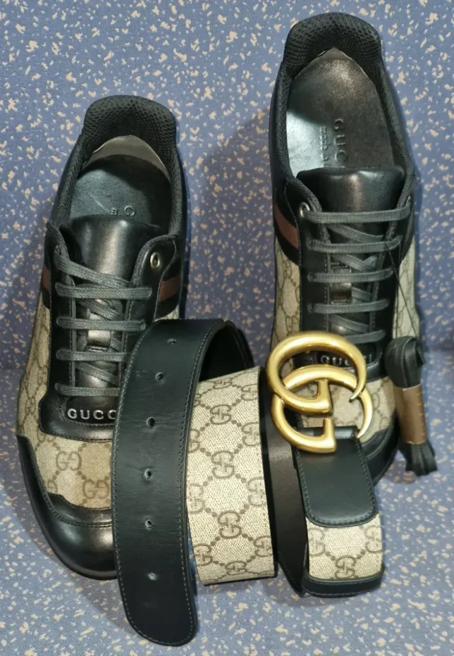Sneakers + Cintura Gucci Canvas GG Monograma