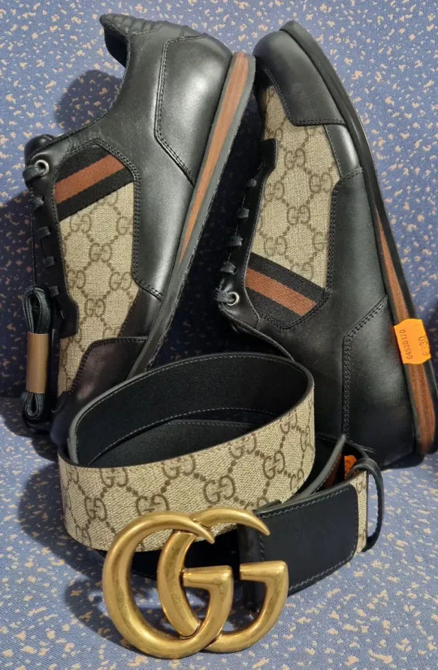 Sneakers + Cintura Gucci Canvas GG Monograma