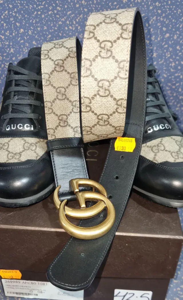 Sneakers + Cintura Gucci Canvas GG Monograma