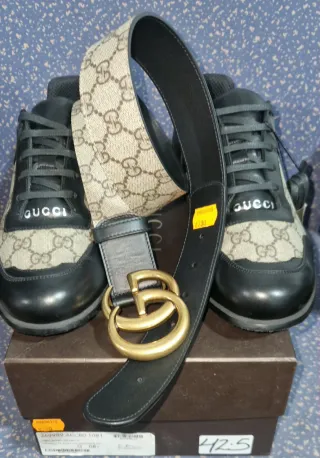 Zapatilla + Cinturón Gucci Canvas GG Monograma.