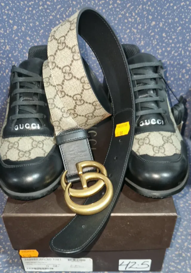 Sneakers + Cintura Gucci Canvas GG Monograma