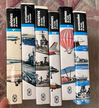 Lote 6 de libros de aviones, destructores, barcos
