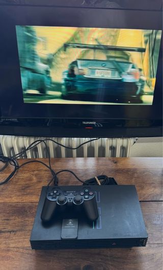 PlayStation 2 Fat Negra + Mando, Cables y Memoria