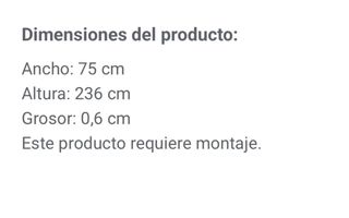 Paneles TJÖRHOM IKEA puerta corredera 75x236