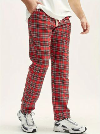 PANTALÓN CASUAL CUADROS ESCOCESES TARTAN · TALLA L