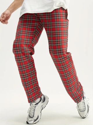 PANTALÓN CASUAL CUADROS ESCOCESES TARTAN · TALLA L