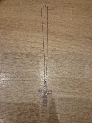 Collar Cruz Acero Brillante