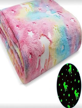 Manta Unicornio Luminosa Multicolor de 130x150