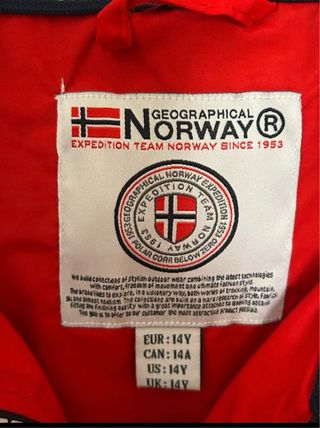 Cortavientos Geographical Norway Rojo