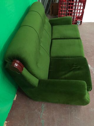 Conjunto Sofá 3 plazas y 2 sillones verde