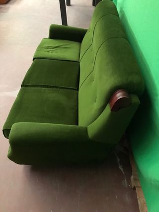 Conjunto Sofá 3 plazas y 2 sillones verde