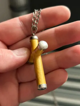 Cruz pectoral hueso y cantoneras en plata vintage