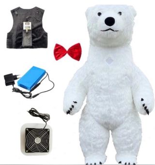 Fato de Mascote Urso Polar Insuflavel