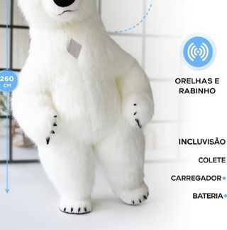 Fato de Mascote Urso Polar Insuflavel