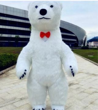 Fato de Mascote Urso Polar Insuflavel