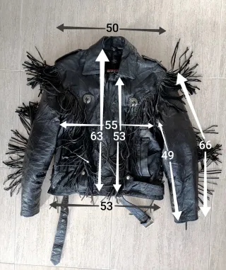 Cazadora con flecos trampero cuero auténtico M/L