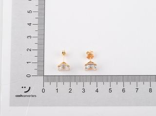 pendientes oro 18k con piedra con circonita