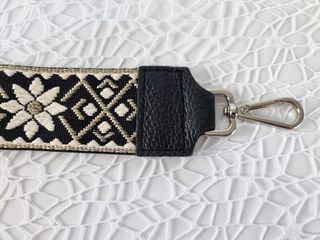 Correa para Bolso Plata-Piel - Negro-Beige