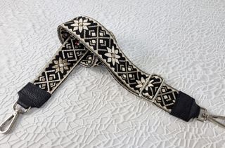 Correa para Bolso Plata-Piel - Negro-Beige