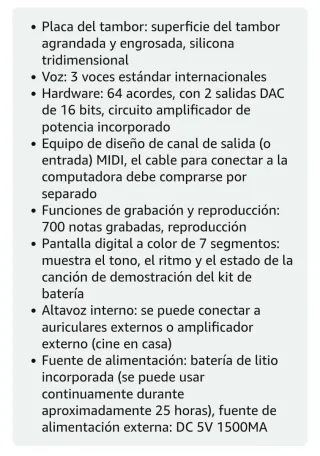 Batería Electrónica Portátil Digital Drum