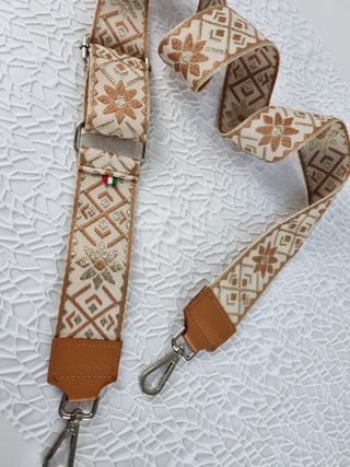 Correa para Bolso Plata-Piel - Beige-Camel