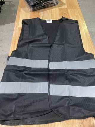 Lote 9 chalecos negros reflectantes