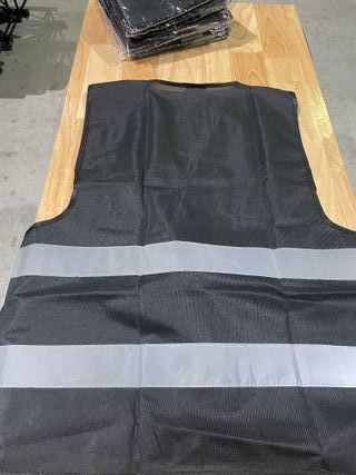 Lote 9 chalecos negros reflectantes