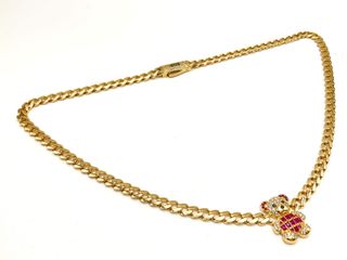 cadena oro 18k con circonita 23cm