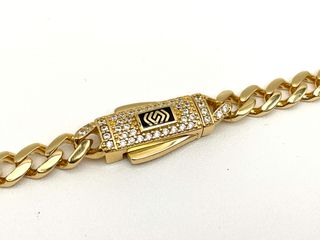 cadena oro 18k con circonita 23cm