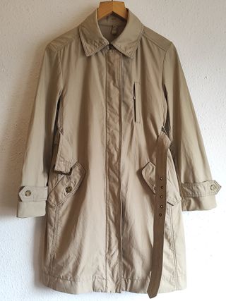 Gabardina Zara Beige Talla M Lana Cinturón
