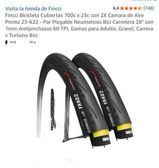 2 Cubiertas Fincci 700c x 23c Carretera