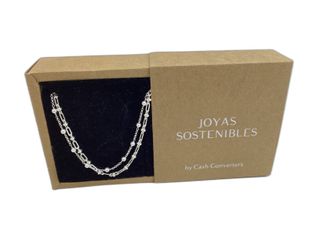 collar plata 925mm con piedra con perla 22.5cm