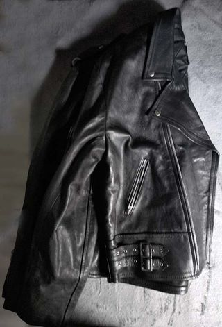 Cazadora Biker Cuero Negra