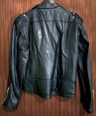 Cazadora Biker Cuero Negra