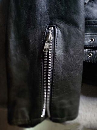 Cazadora Biker Cuero Negra