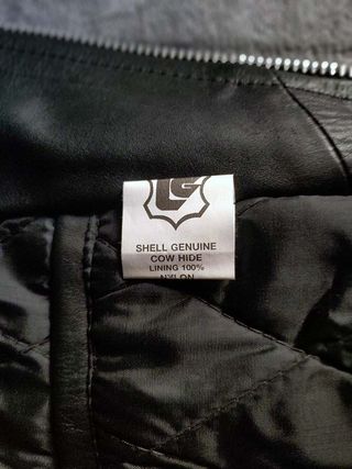 Cazadora Biker Cuero Negra