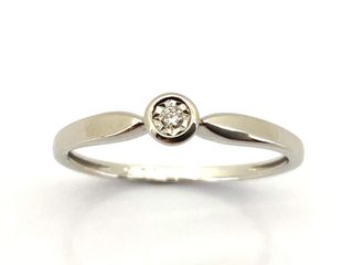 sortija oro 18k con piedra con diamante