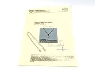 cadena oro 18k con piedra con diamante 30cm