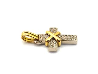 crucifijo oro 18k con piedra con diamante