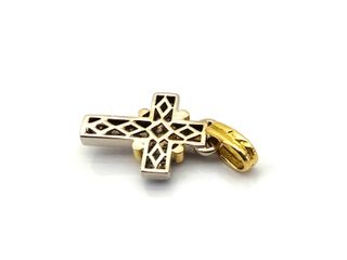crucifijo oro 18k con piedra con diamante
